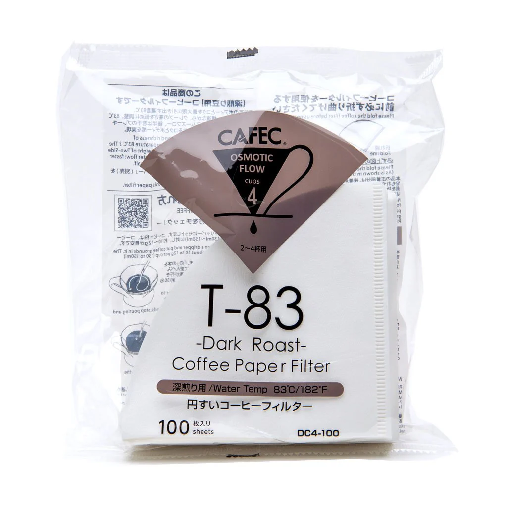 CAFEC Dark-roast Paper Filter Cup4 100pcs/pack